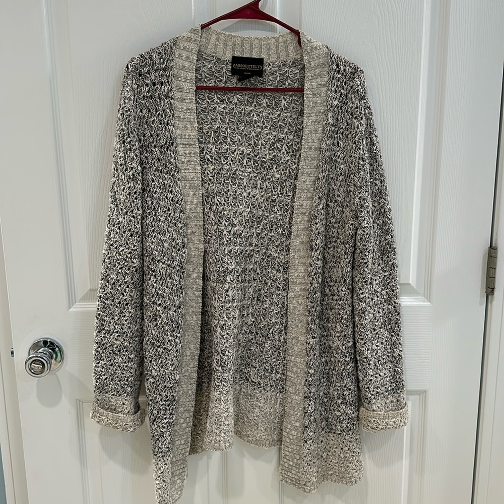 Cardigan Sweater - Black/Gray